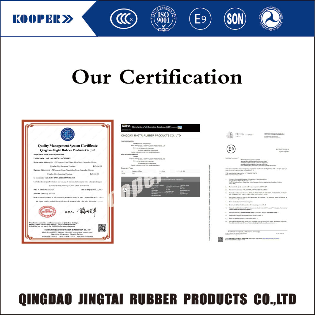 Highway Tread KOOPER 6PR/8PRMotorcycle Tubeless Tyres/Tires ( 130/60-13) With ISO,CCC,E-MARK,DOT