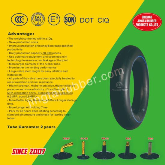 ISO Standard Professional Manufacturer Motorcycle Natural Inner Tube (90/90-10) with Tr13 Valve