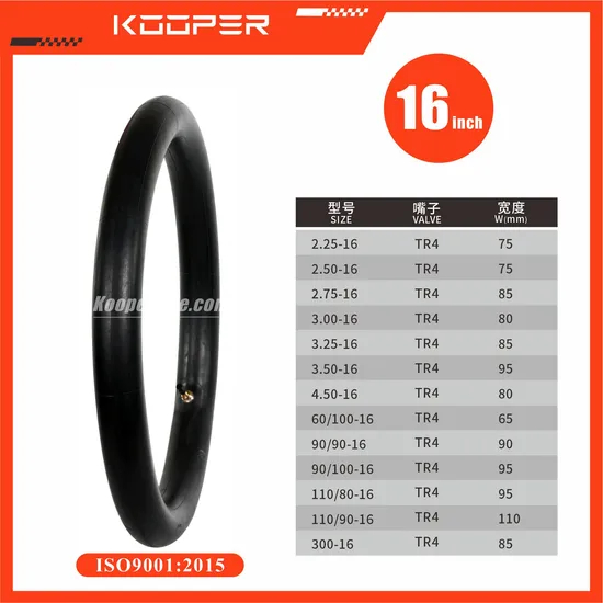 KOOPER  Natural inner tube 60/100-16 90/90-16 90/100-16 110/80-16 110/90-16  with ISO